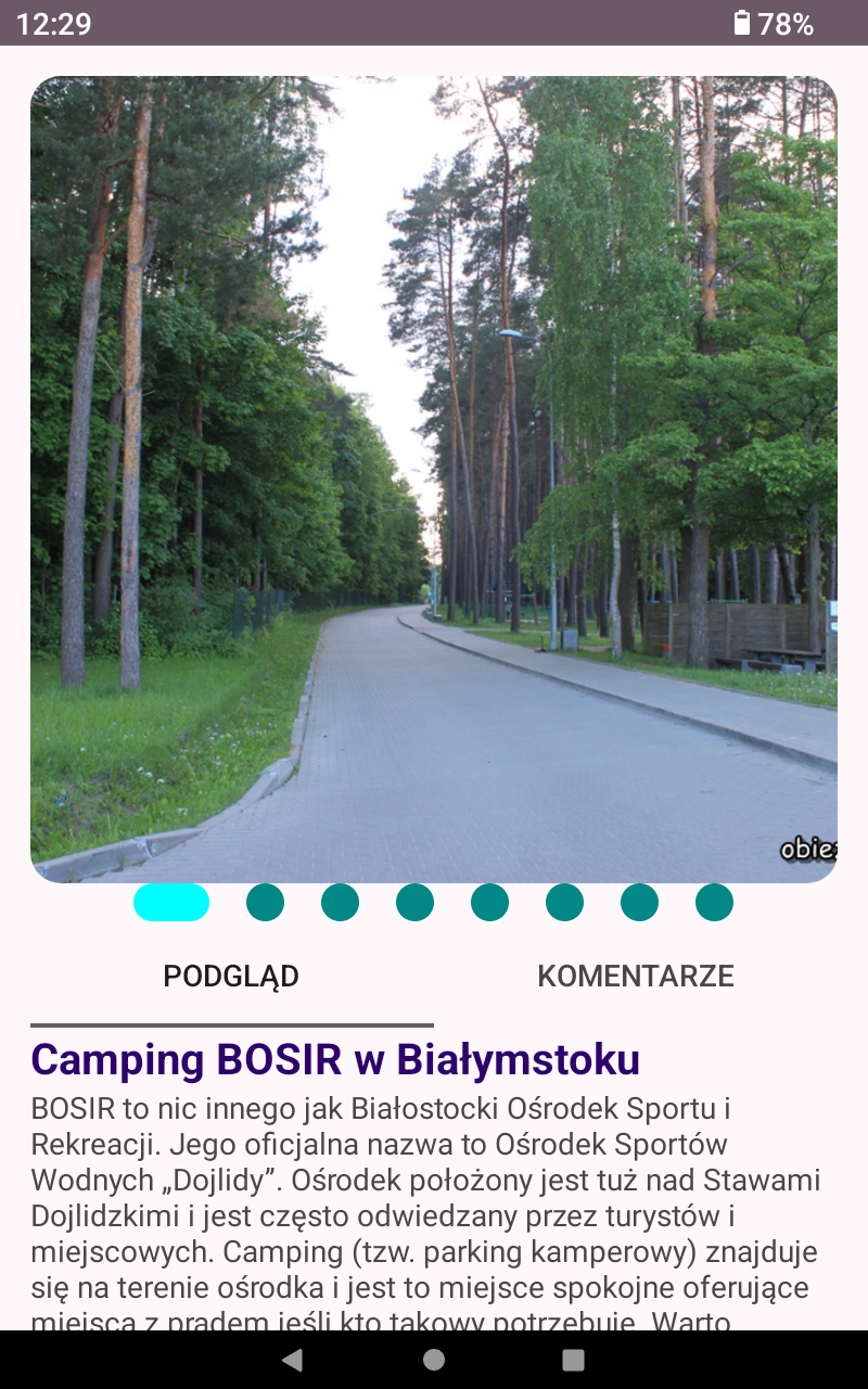 Podrobnosti o kempu